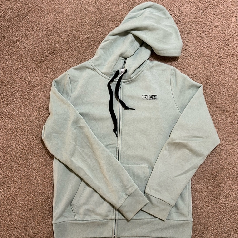 EUC Pink Women’s Zip Up Hoodie- size medium